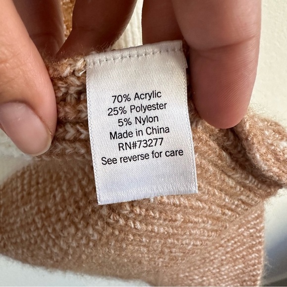 NINE WEST Brown Tan Colorblock Striped Open Front Cardigan Small - Picture 4 of 8